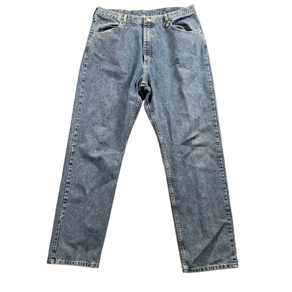 Wrangler Jeans Mens 36x32 (Tag 38x34) Blue Relaxed Fit Denim Pants Western